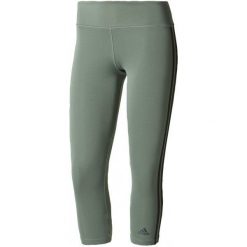 Adidas Legginsy d2m 3S3/4tigh Trace Green /Black M. Czarne legginsy damskie Adidas, w paski, z dzianiny. W wyprzedaży za 109.00 zł.