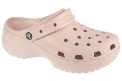 Sandały CROCS CLASSIC PLATFORM CLOG W Nago. Czerwone sandały damskie Crocs, bez wzorów, z gumy, bez obcasa, bez zapięcia. Za 277.99 zł.