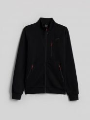 4F Bluza dresowa regular bez kaptura męska - czarna XXL. Czarne bluzy męskie 4f, m, bez wzorów, z dresówki, bez kaptura. Za 199.99 zł.