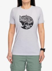 Koszulka z nadrukiem damska Fjallraven Abisko Wool Fox SS. Fioletowe t-shirty damskie Fjällräven, m, bez wzorów, z materiału, bez kołnierzyka. Za 302.49 zł.