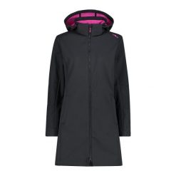 Kurtka parka z kapturem, zapinana na zamek dla kobiet CMP. Szare kurtki damskie CMP, xs, bez wzorów, z softshellu, z kapturem. W wyprzedaży za 447.75 zł.