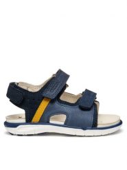 Geox Sandały B Delhi B554LA 0CL22 C4P2G S Granatowy. Niebieskie sandały chłopięce Geox, ze skóry, bez zapięcia. Za 189.99 zł.
