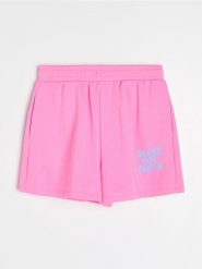 Szorty z napisem Make You Smile - różowy. Czerwone szorty damskie Sinsay, l, bez wzorów. Za 29.99 zł.