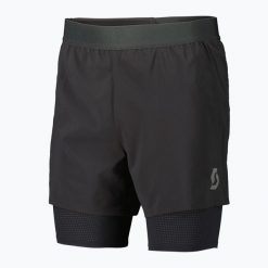 Spodenki do biegania męskie SCOTT Endurance Hybrid. Czarne krótkie spodenki sportowe męskie Scott, l, bez wzorów, z elastanu, do biegania. Za 239.99 zł.