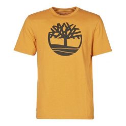 T-Shirt KENN Tree Logo Short Sleeve. Żółte t-shirty męskie Timberland, bez wzorów, sportowe, bez kołnierzyka. Za 142.15 zł.