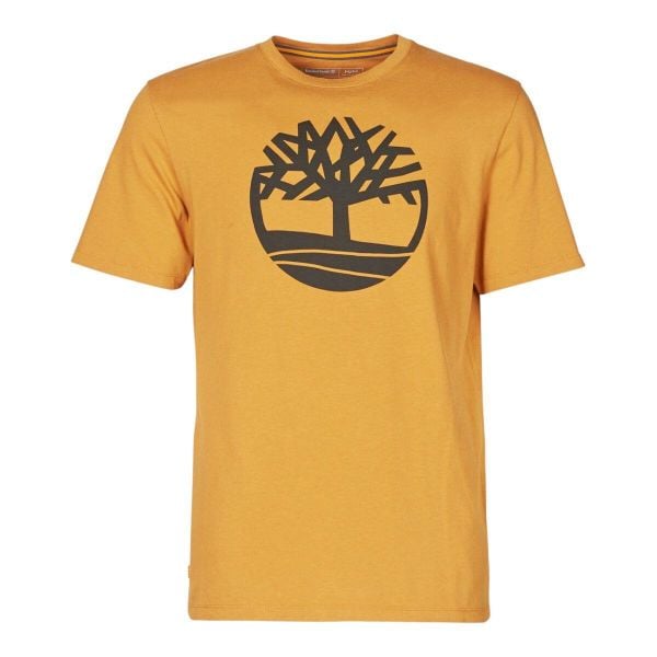 T-Shirt KENN Tree Logo Short Sleeve. Żółte koszulki sportowe męskie Timberland, l, bez wzorów, z bawełny, bez kołnierzyka. Za 148.10 zł.