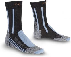 Skarpety trekkingowe damskie X-socks Trekking Silver. Czarne skarpety damskie X-Socks, bez wzorów, ze skóry. Za 37.49 zł.