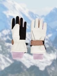 4F Rękawiczki narciarskie Thinsulate dziecięce - beżowe M. Brązowe rękawiczki dziecięce 4f, bez wzorów, ze skóry. Za 139.99 zł.