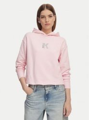 Karl Lagerfeld Jeans Bluza B2W20037 Różowy jasny Regular Fit. Czerwone bluzy damskie Karl Lagerfeld Jeans, l, bez wzorów, z bawełny, bez kaptura. Za 501.99 zł.