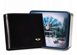 Portfel skórzany Peterson [DH] PTN 304-P czarny. Czarne portfele męskie Peterson, bez wzorów, ze skóry. Za 104.00 zł.