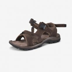 Sandały turystyczne męskie Quechua NH500. Brązowe sandały męskie QUECHUA, bez zapięcia. Za 179.99 zł.