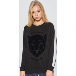 Bluza z nadrukiem - Czarny. Czarne bluzy damskie Cropp, z nadrukiem. Za 79.99 zł.