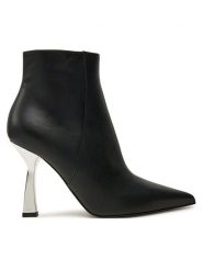 Pollini Botki SA21199C0LTDT000 Czarny. Czarne botki damskie Pollini, ze skóry, bez obcasa, na szpilce, bez zapięcia. Za 1,739.00 zł.