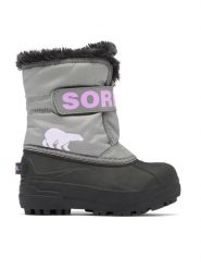 Sorel Śniegowce Snow Commander™ 2114101062 Szary. Szare buty zimowe dziewczęce Sorel, z materiału, bez zapięcia. Za 239.99 zł.