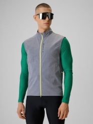 4F Bezrękawnik kolarski męski - szary S. Szare kurtki męskie 4f, m, bez wzorów, z materiału, bez kaptura. Za 249.99 zł.