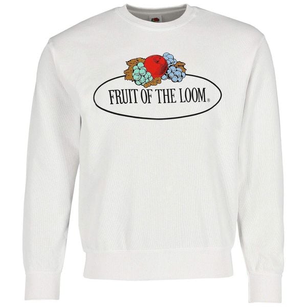 Męska Bluza Z Nadrukiem Logo W Stylu Vintage. Białe bluzy męskie Fruit of the Loom, m, bez wzorów, bez kaptura. Za 80.99 zł.