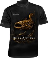 Dragon T-Shirt Dragon Hells Anglers (Z Zamkiem) SUM XS czarno-pomarańcz. Czarne t-shirty męskie Dragon, m, bez wzorów, bez kołnierzyka. Za 134.00 zł.