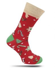 Skarpetki Świąteczne, Czerwone, Merry Christmas, Choinki, Gwiazdki, Rózgi -MORE- Męskie. Czerwone skarpety męskie More, bez wzorów, z bawełny. Za 24.90 zł.