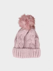 4F Czapka z pomponem damska - różowa S. Czerwone czapki i kapelusze damskie 4f, na zimę, bez wzorów, z syntetyku, sportowe. W wyprzedaży za 39.99 zł.