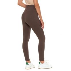 Brązowe Damskie Legginsy Moraj. Brązowe legginsy damskie Moraj, m, bez wzorów, prążkowane, z podwyższonym stanem. Za 39.99 zł.
