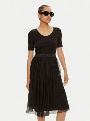 DKNY Sukienka codzienna P4DDSXMP Czarny Regular Fit. Czarne sukienki damskie DKNY, na co dzień, s, bez wzorów, z bawełny, bez kołnierzyka, bez ramiączek, proste. Za 399.99 zł.