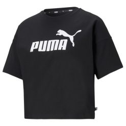 Koszulka sportowa damska Puma Ess Cropped Logo. Czarne obuwie sportowe damskie Puma, bez wzorów, na fitness i siłownię. Za 211.00 zł.