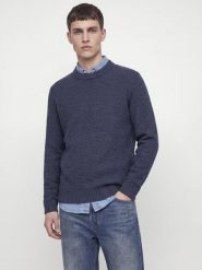 Jack & Jones sweter z dzianiny Mężczyźni niebieski, S. Niebieskie swetry przez głowę męskie Jack & Jones, m, bez wzorów, z dzianiny, bez kołnierzyka. Za 169.95 zł.