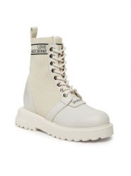 LOVE MOSCHINO Trzewiki JA24324G0HIY612A Biały. Białe botki damskie Love Moschino, z materiału, bez obcasa, na płaskiej podeszwie, bez zapięcia. Za 1,419.00 zł.