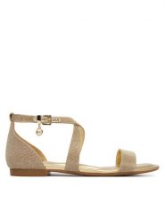 MICHAEL Michael Kors Sandały Alexa Flex Flat 40S6AXFS1D Złoty. Żółte sandały damskie MICHAEL Michael Kors, bez wzorów, ze skóry, bez obcasa, na płaskiej podeszwie, bez zapięcia. Za 589.99 zł.