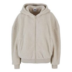 Damska bluza z kapturem zapinana na zamek Urban Classics Oversize Sherpa. Brązowe bluzy damskie Urban Classics, na zimę, bez wzorów, z kapturem. Za 267.50 zł.