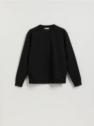 Bluza regular z bawełną - czarny. Czarne bluzy męskie Reserved, l, bez wzorów, z bawełny, bez kaptura. Za 99.99 zł.