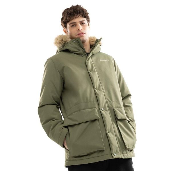 Męska ocieplana parka Lifestyle Siroko Ivalo. Zielone parki męskie SIROKO, l, bez wzorów, bez kaptura. W wyprzedaży za 549.00 zł.