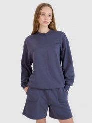 4F Bluza dresowa nierozpinana bez kaptura uniseks - szara XS. Szare bluzy damskie 4f, xs, bez wzorów, z bawełny, bez kaptura. W wyprzedaży za 99.99 zł.