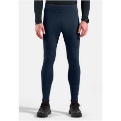 Legginsy Odlo Tights ESSENTIAL WARM. Niebieskie legginsy sportowe męskie Odlo, s, bez wzorów, z dzianiny, długie, do biegania. Za 339.99 zł.