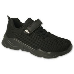 Befado buty sportowe dziecięce na rzep 516Y263 czarne. Czarne buty sportowe chłopięce bez wzorów, z tkaniny, bez zapięcia. Za 110.57 zł.