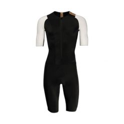 Strój triathlonowy Huub Collective Trisuit. Białe buty sportowe męskie Huub, bez zapięcia, rowerowe. Za 519.99 zł.