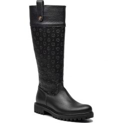 Oficerki POLLINI - TA26023G04Q2100A Vit.Nero. Czarne kozaki damskie Pollini, ze skóry ekologicznej, przed kolano, bez obcasa, na obcasie. W wyprzedaży za 649.00 zł.