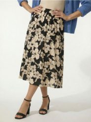 Rozkloszowana spódnica midi z wiskozą w kwiaty - wielobarwny. Spódnice damskie Sinsay, l, bez wzorów, z wiskozy, midi, rozkloszowane. Za 39.99 zł.