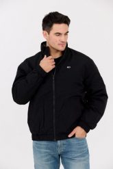 TOMMY JEANS Czarna męska kurtka przejściowa z drobnym logo, Rozmiar L. Czarne kurtki męskie Tommy Jeans, l, bez wzorów, z jeansu, bez kaptura. W wyprzedaży za 503.99 zł.