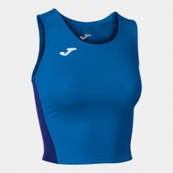 Tank top do biegania damski Joma R-Winner Crop top. Niebieskie koszulki sportowe damskie Joma, xl, bez wzorów, sportowe, bez kołnierzyka. Za 104.25 zł.