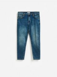 Jeansy carrot slim z efektem sprania - indigo jeans. Niebieskie jeansy męskie Reserved. Za 139.99 zł.