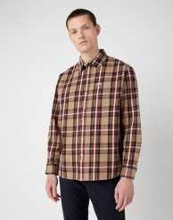 WRANGLER 1 PKT SHIRT MĘSKA KOSZULA W KRATE Z DŁUGIM RĘKAWEM KRATA LEAD GREY W5D61EM24. Szare koszule męskie Wrangler, m, bez wzorów, bez kołnierzyka, bez ramiączek. Za 129.00 zł.