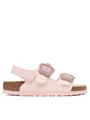 Birkenstock Sandały Milano Flower Buckle 1031654 D Różowy jasny. Czerwone sandały dziewczęce Birkenstock, ze skóry, bez zapięcia. Za 369.99 zł.