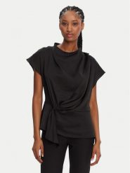 Bruuns Bazaar Bluzka Acacia BBW4427 Czarny Regular Fit. Czarne bluzki damskie Bruuns Bazaar, bez wzorów, z syntetyku, bez kołnierzyka, bez ramiączek. Za 199.99 zł.