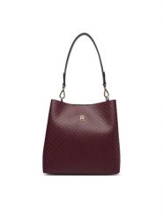 Tommy Hilfiger Torebka Th Icon Shoulder Bag Mono AW0AW19000 Bordowy. Czerwone torebki do ręki damskie Tommy Hilfiger, bez wzorów, ze skóry, bez dodatków. Za 649.99 zł.