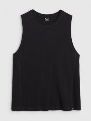 4F Tank top oversize męski - czarny L. Czarne koszulki sportowe męskie 4f, l, bez wzorów, z bawełny, bez kołnierzyka, bez ramiączek, do koszykówki. Za 49.99 zł.