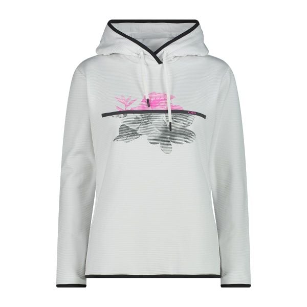 Bluza damska turystyczna CMP 34E3516. Białe bluzy damskie CMP, xl, bez wzorów, z tkaniny, z kapturem, trekkingowe. Za 274.70 zł.