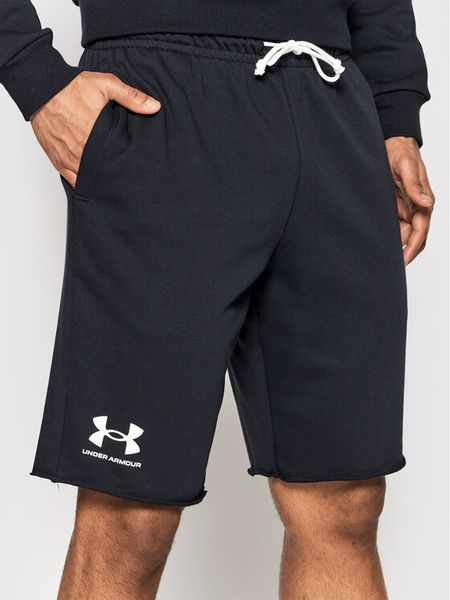 Under Armour Szorty sportowe Ua Rival Terry 1361631 Czarny Regular Fit. Czarne krótkie spodenki sportowe męskie Under Armour, l, bez wzorów, z bawełny. Za 109.99 zł.