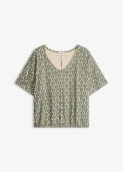 Koszulka oversize z miękkiej mieszanki wiskozy. Brązowe t-shirty damskie bonprix, bez wzorów, z wiskozy, bez kołnierzyka. Za 79.99 zł.
