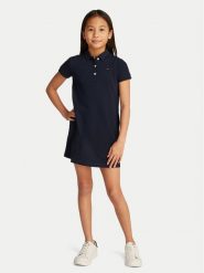 Tommy Hilfiger Sukienka codzienna Essential KG0KG08564 D Granatowy Regular Fit. Niebieskie sukienki dla dziewczynek Tommy Hilfiger, bez wzorów, z bawełny, bez ramiączek. Za 279.99 zł.